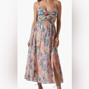 ASTR the Label Emine Floral Cutout Sundress Medium